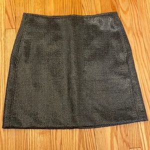 Gunmetal Faux Snakeskin Textured Miniskirt, sz 2
